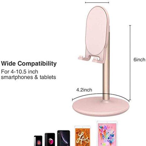 Phone Stand for Desk, Adjustable Cell Phone Holder for Desk, Compatible with 4"- - Picture 4 of 6